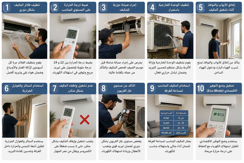 نصائح للحفاظ على كفاءة المكيف